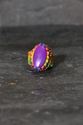 Wax-Stone　Rainbow　Ring