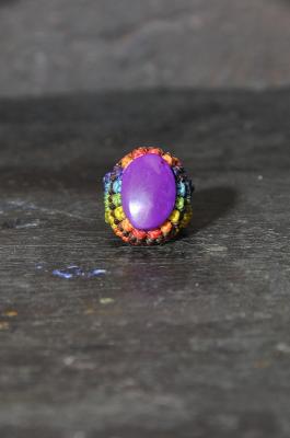 Wax-Stone　Rainbow　Ring