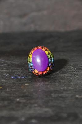 Wax-Stone　Rainbow　Ring
