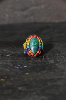 Wax-Stone　Rainbow　Ring